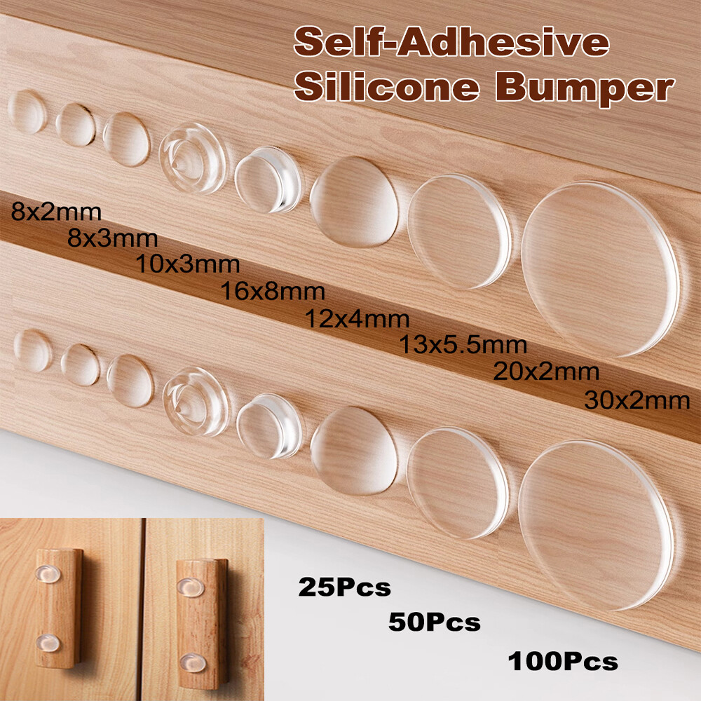 Self Adhesive Soft Close Rubber Furniture Cupboard Door Bumper Pads Buffer Stops