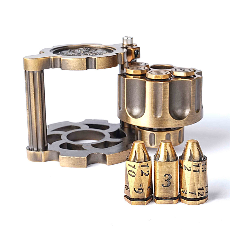 DND Metal Multi-Sided Bullet Dice Set For Dungeons and Dragons Red Copper