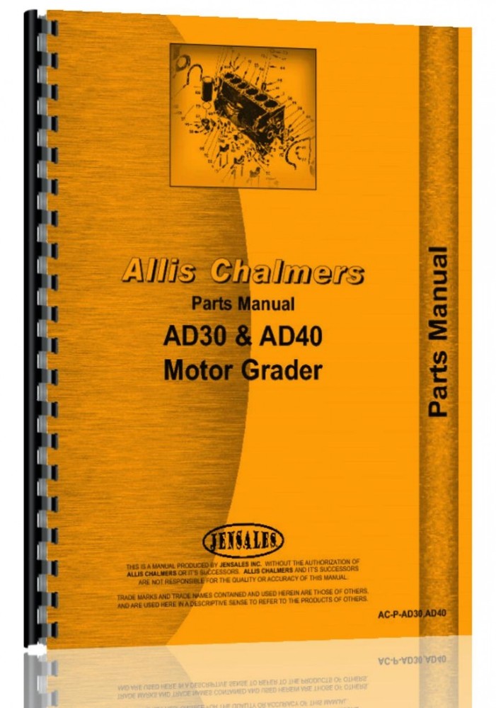 Allis Chalmers AD30 AD40 Diesel Grader Parts Manual AC-P-AD30 AD40-image