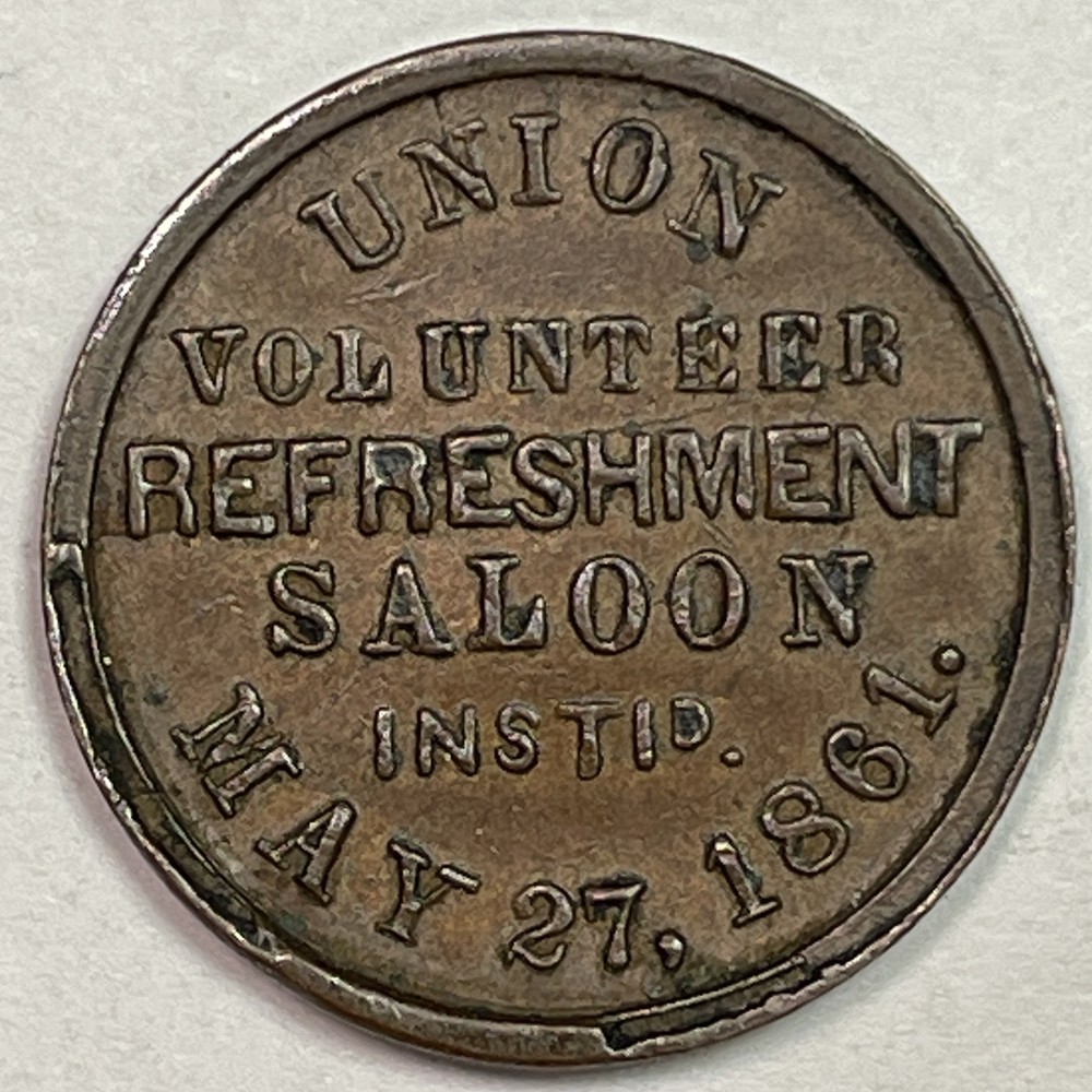 1861 May 27 1861 Fair Union Volunteer Storecard Civil War Token AU Coin #14897