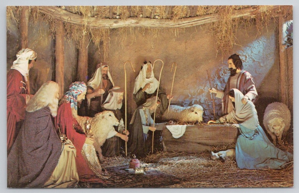 Christus Gardens Gatlinburg TN Nativity Scene Diorama Postcard Smokies