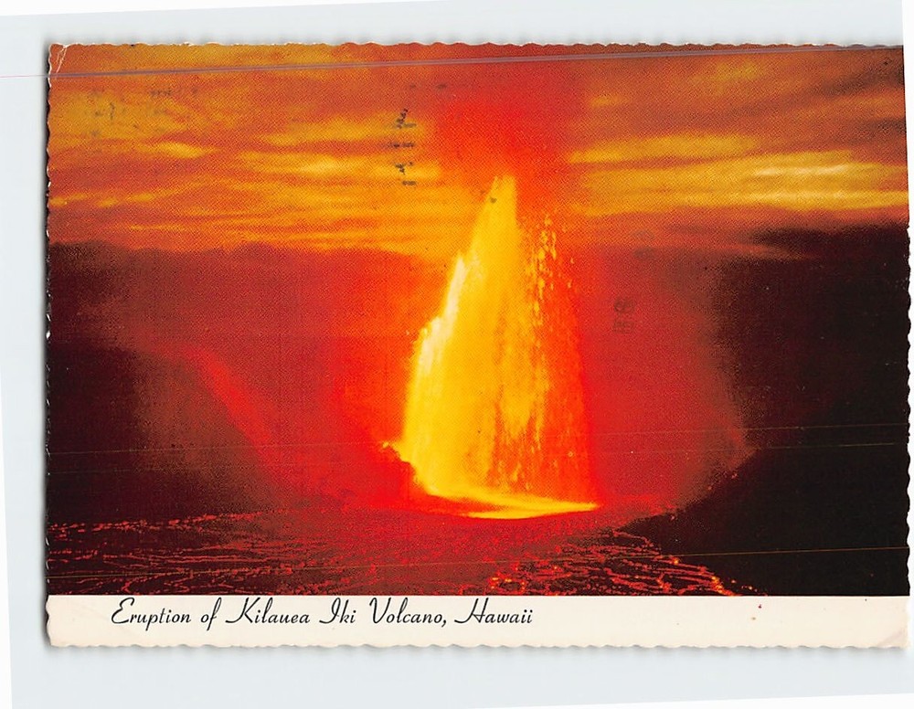 Postcard Eruption of Kilauea Iki Volcano Hawaii USA