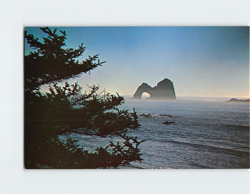 Postcard Mack Arch in the early evening off the Southern Oregon Coast Oregon USA