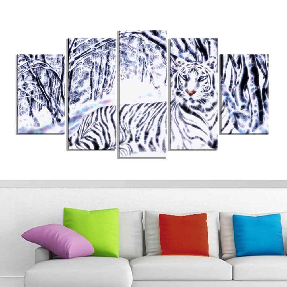 White Tiger White Forest Oversized Artwork Available in Multiple Sizes