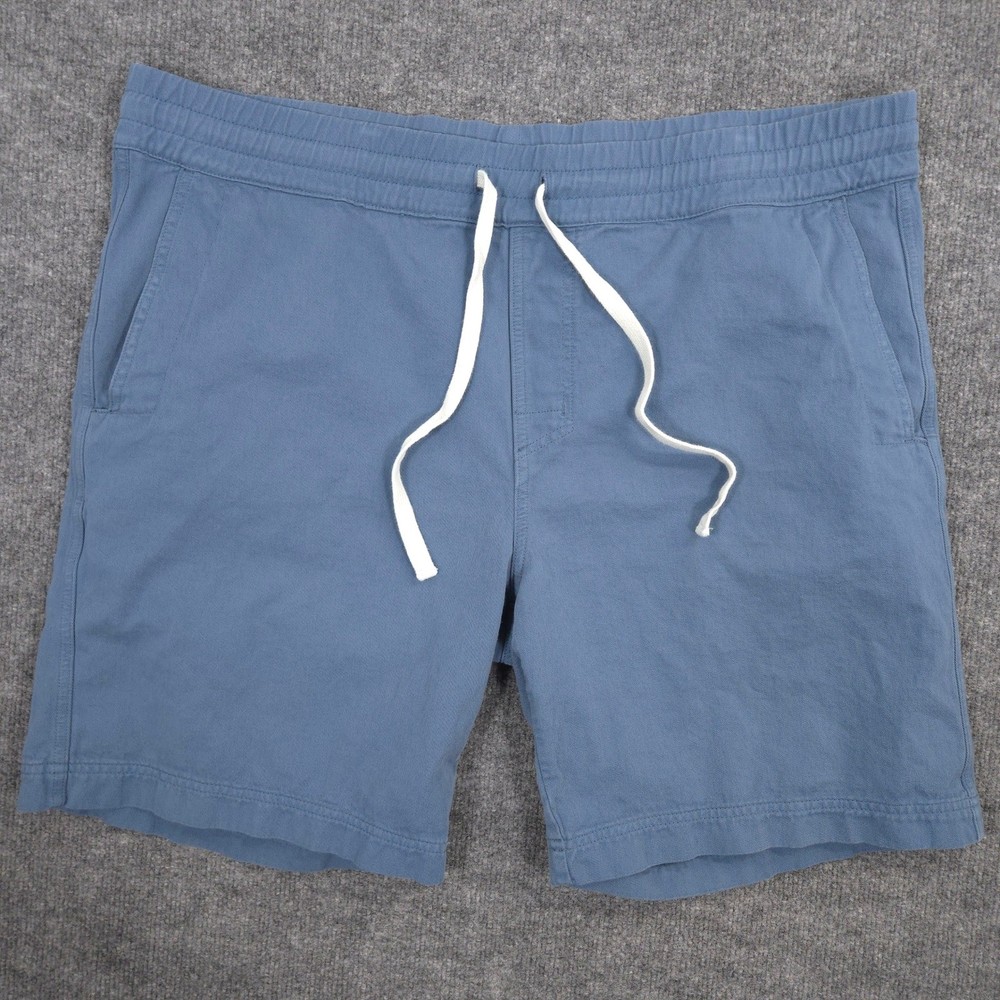 American Giant Shorts Mens XXL Blue Chino Drawstring Stretch Lounge Made In USA