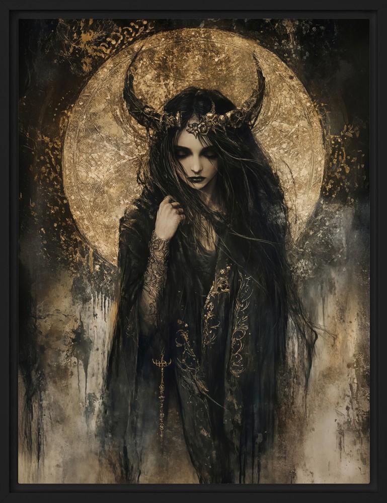 Hecate, Goddess of Witchcraft Fine Art Print #5 Canvas Frame, Wiccan Wall Art