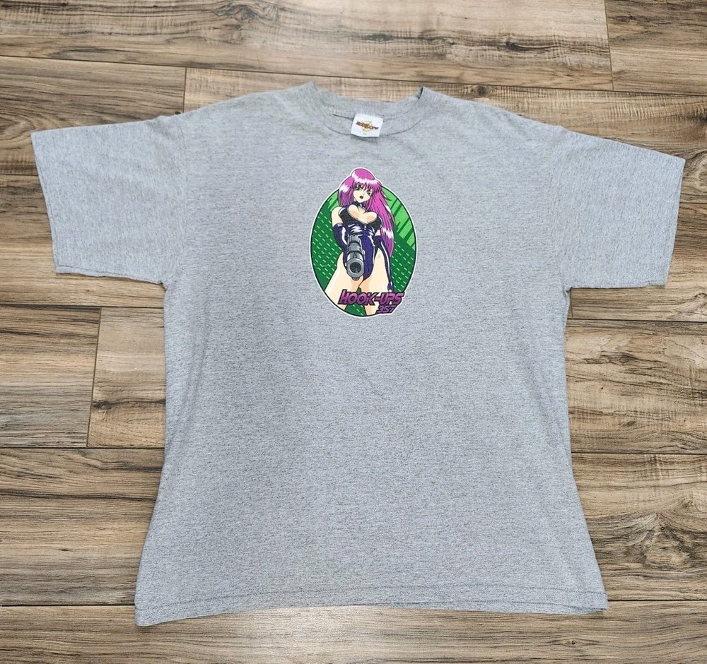 Vtg 90s RARE Hook Ups ORIGINAL Skateboard Grey T Shirt Sz XL 357