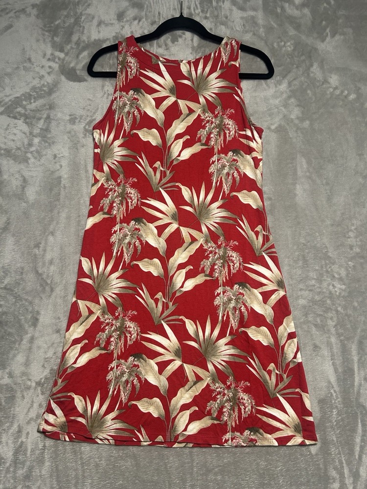 Tommy Bahama Modal Sleeveless Shift Dress Women’s Small Tropical Red