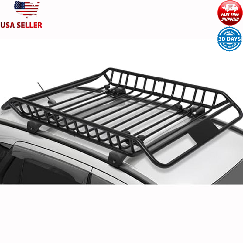 Heavy Duty Roof Rack Cargo Basket Universal SUV Truck Carrier 220 Lbs Capacity