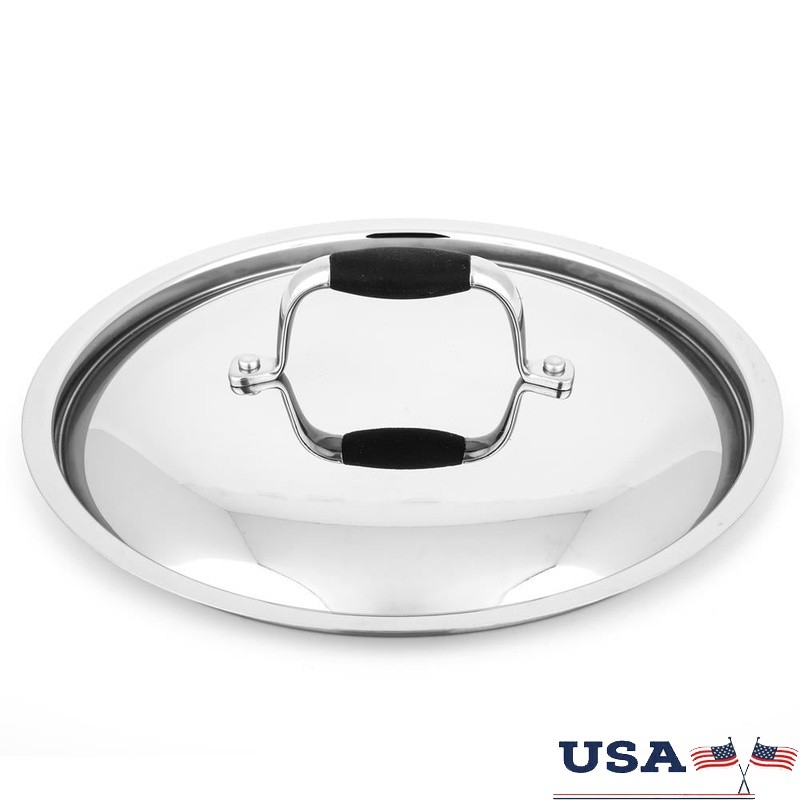 Stainless Steel Stock Pot Lid with Tempered Glass Oven & Dishwasher Safe