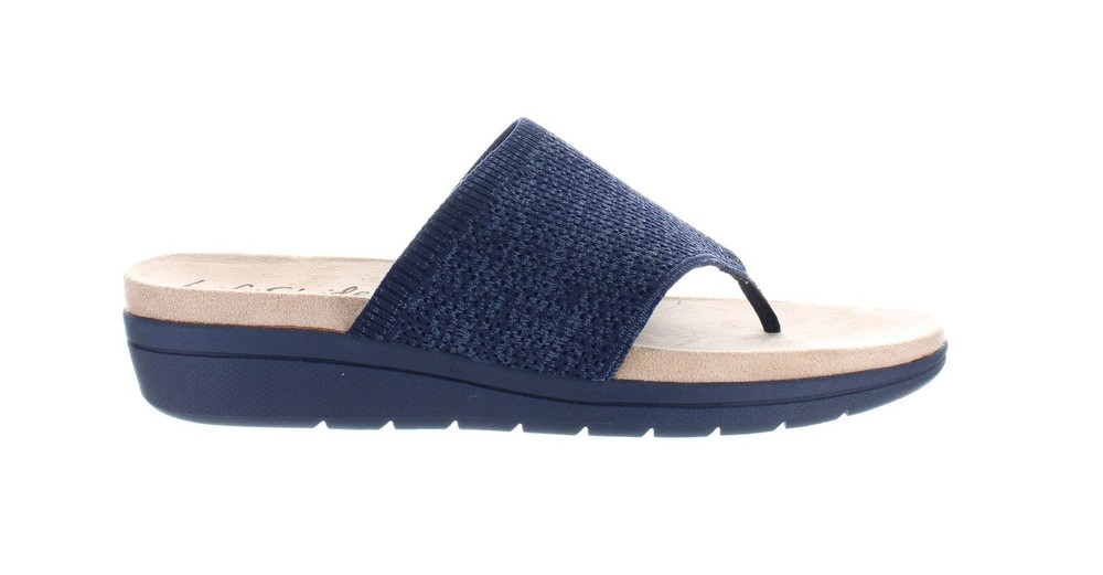 LifeStride Womens Poolside Blue T-Strap Sandals Size 7