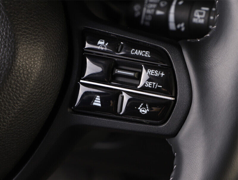 Glossy Black Steering Wheel Button Cover Trim 10pcs For Honda CRV CR-V 2023-2024