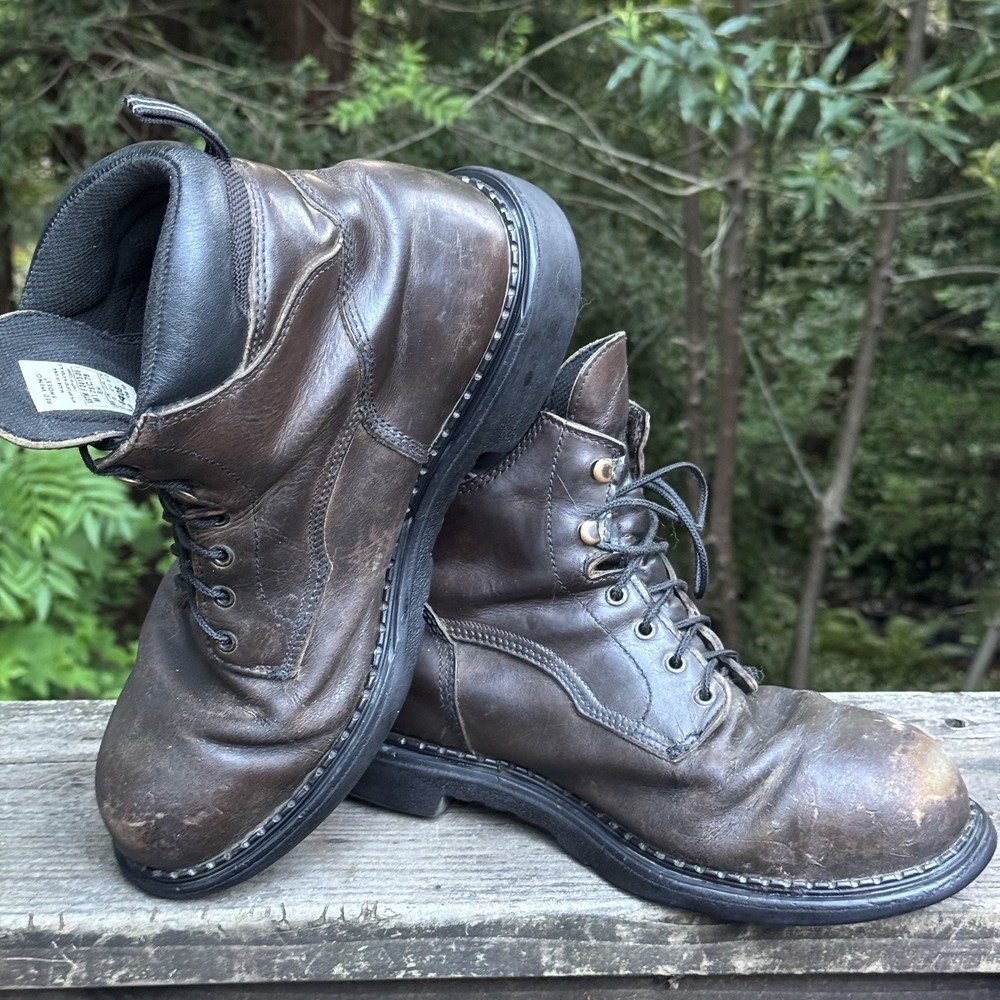 Red Wing Mens Size 13 Brown Leather 4406 Steel Toe USA Work Boots
