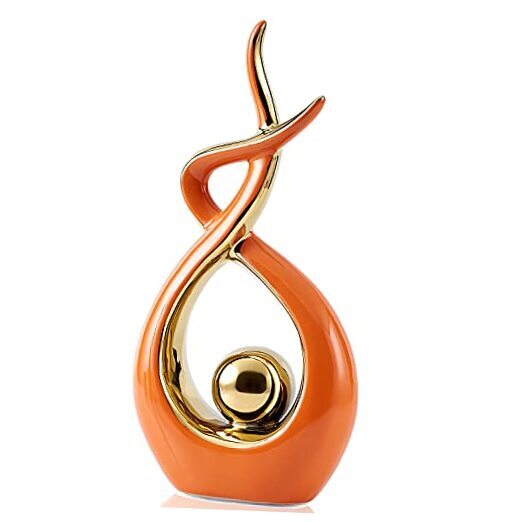 Home Decor Modern Art Ceramic Statue Coffee Table Decor, Hous Large Orange
