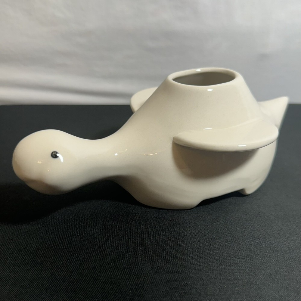 Vintage Smiling Sea Turtle Pen/Toothbrush Holder Stoneware Pier 1 Imports