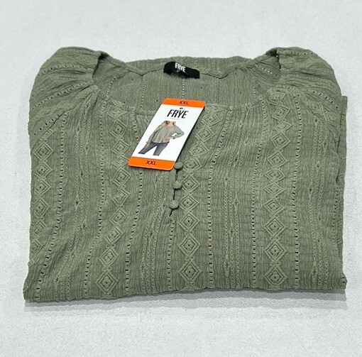 Frye Women's Textured Blouse, Sea Green, Size XXL