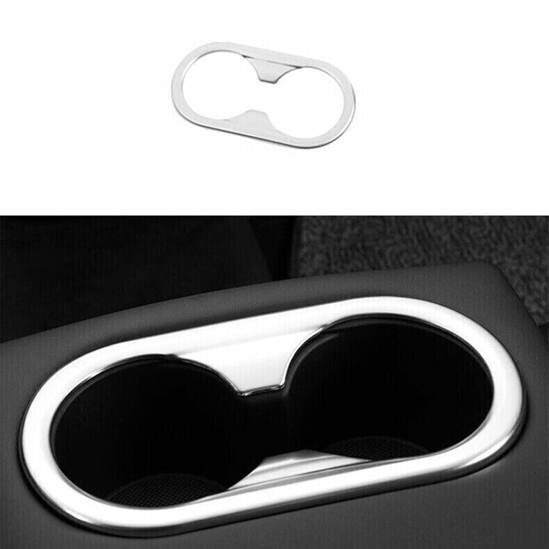 Silver Rear Armrest Cup Holder Cover for 2020-2023 Hyundai Sonata