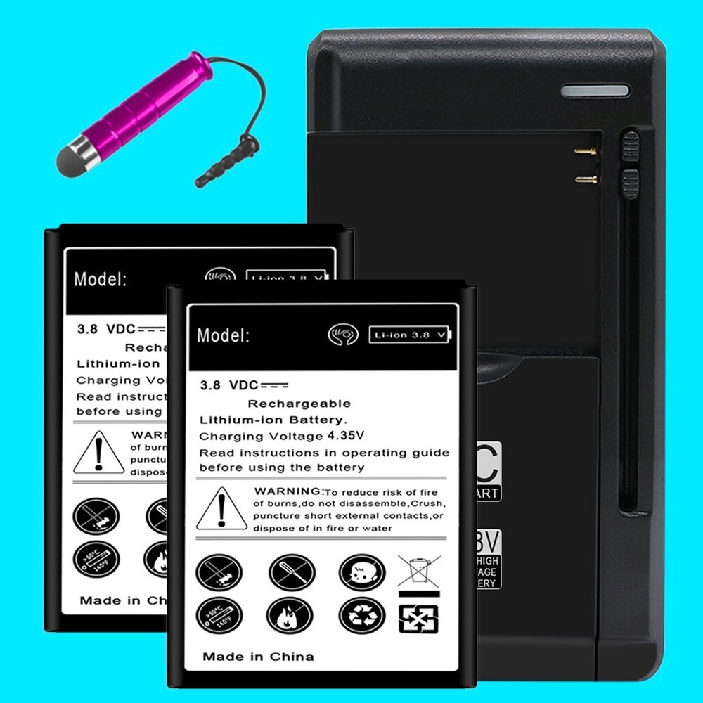 2x 2600mAh Replacement Battery Stylus Charger for Samsung Galaxy Ace II X GT-S7560M-image