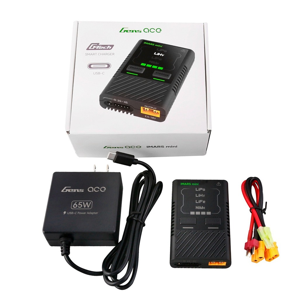 Gens Ace IMARS Mini G-Tech USB-C 2-4S 60W Airsoft Battery Charger With Power-image