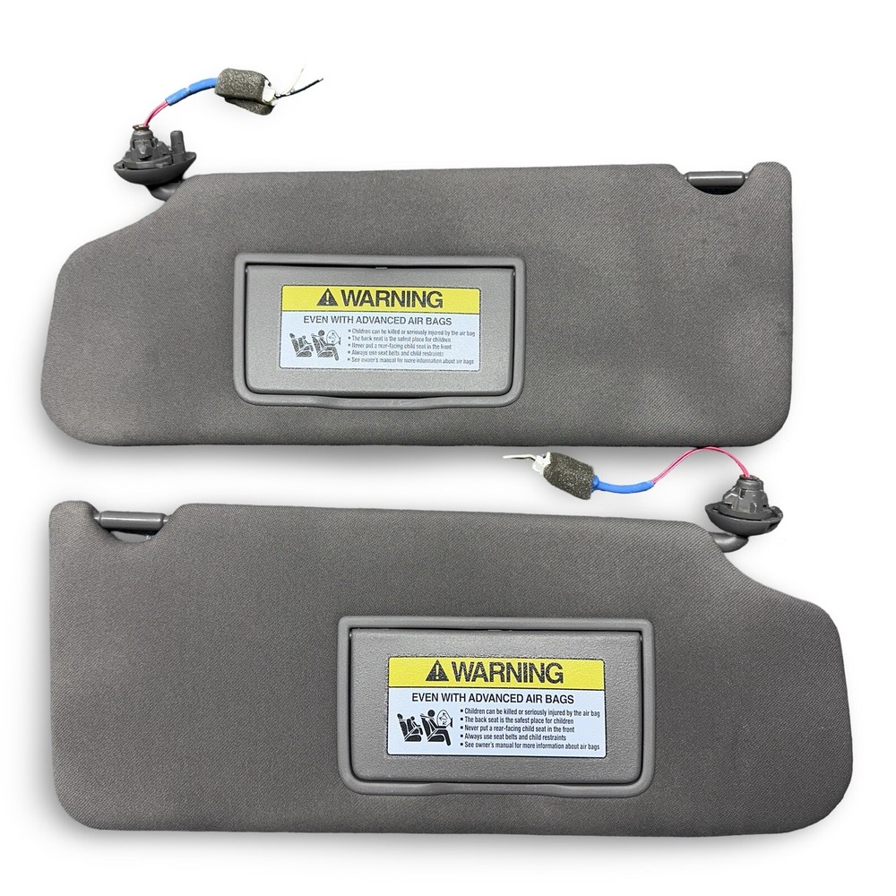 2009 - 2015 Honda Pilot Left Right Sun Visor Gray Cloth OEM Pair