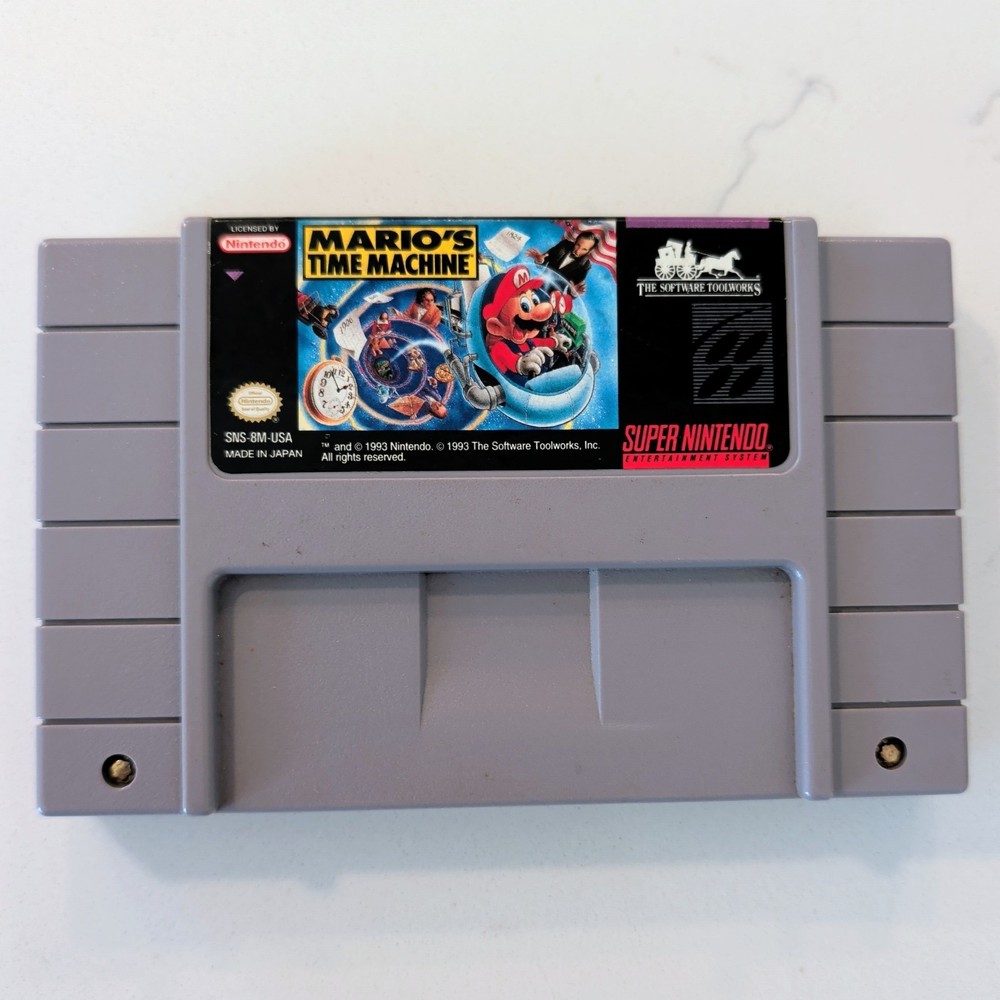 Mario's Time Machine (Super Nintendo SNES, 1993) Tested & Working - Authentic