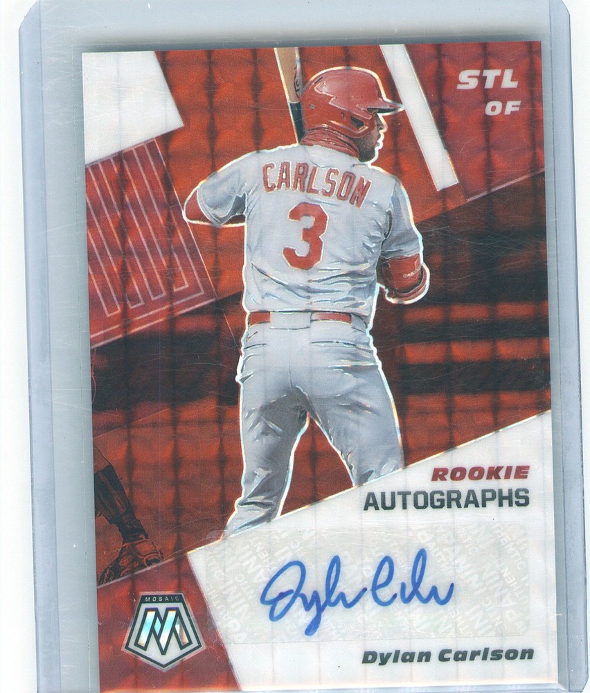 2021 Panini Mosaic #RAM-DY Dylan Carlson Rookie Autographs Mosaic