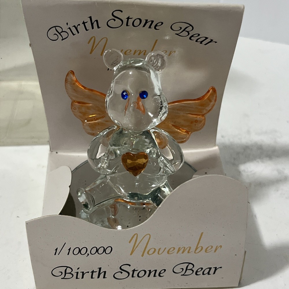 Birth Stone Bear November (Citrine) © Future Sales Bear w/ Wings holding Heart
