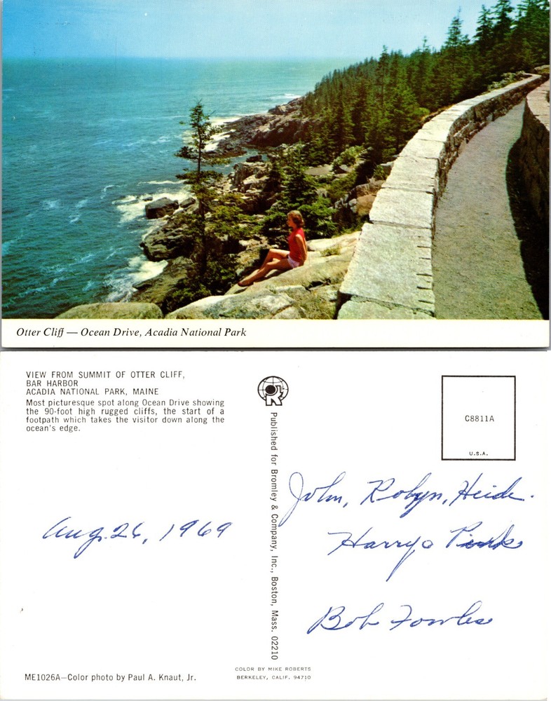 Maine ME Otter Cliff Ocean Drive Acadia National Park Postcard-image