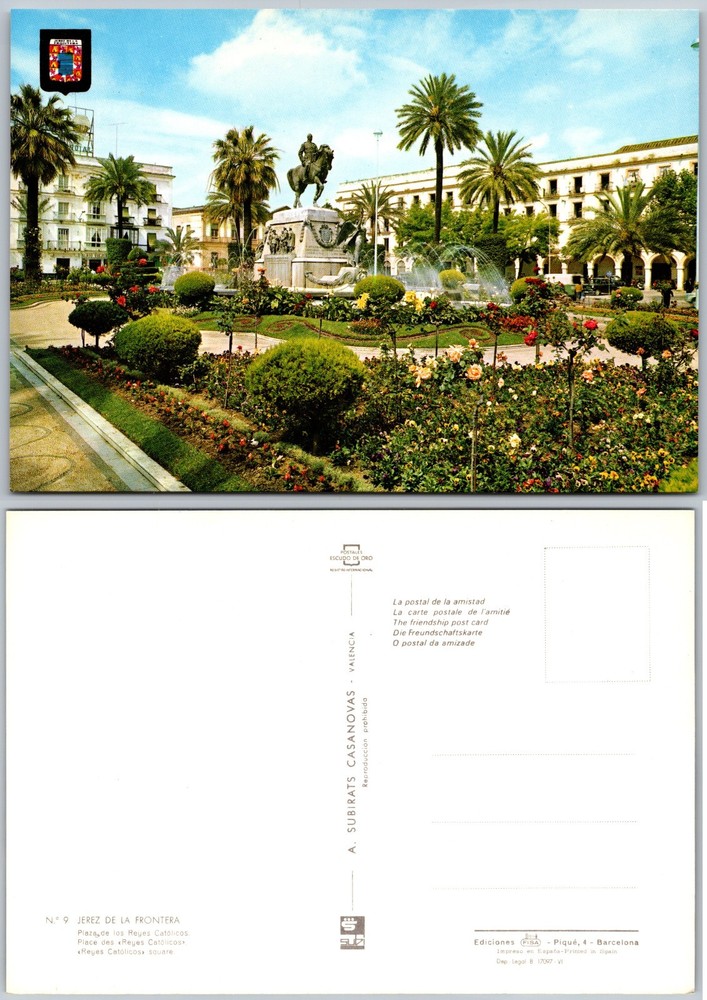 Continental Jerez De La Frontera Fountain Postcard