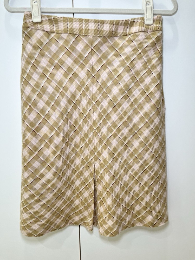 VTG Y2K Pink plaid Knee skirt sz 4 flare Academia Preppy Classic Equestrian
