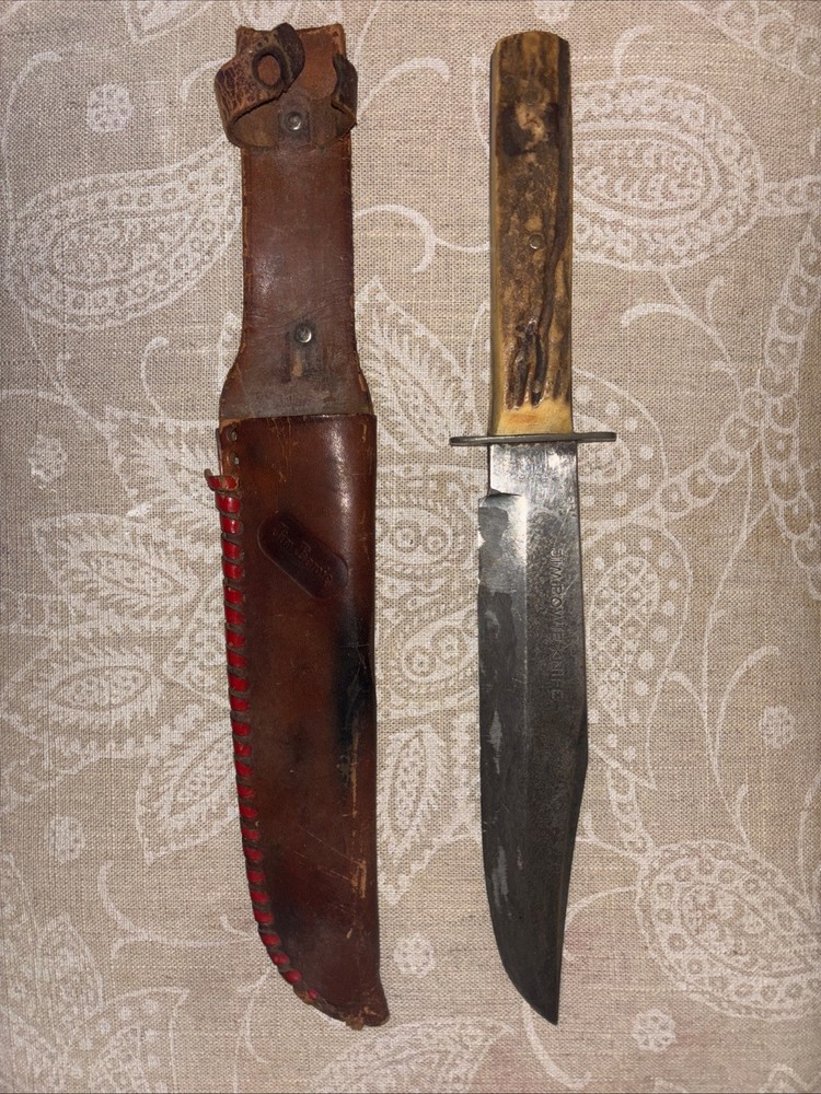 Vintage Jim Bowie 78HS Hunting Knife with Leather Sheath