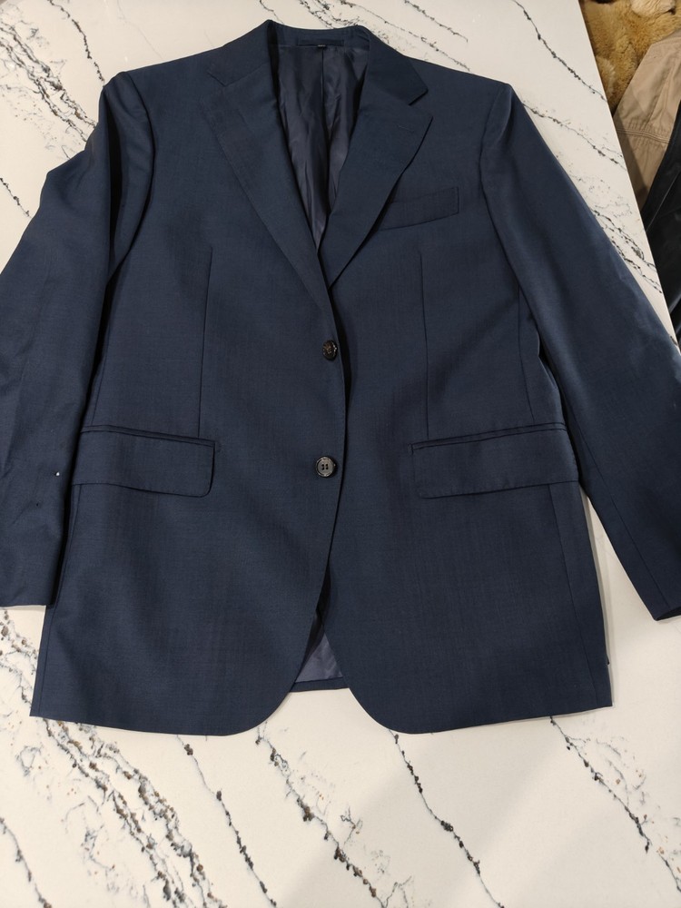 SuitSupply Vitale Barberis Sport Coat Suit Jacket Men's 40R Blue Wool Mohair