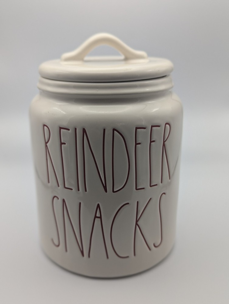 Rae Dunn Christmas Reindeer Pet Treat Canister