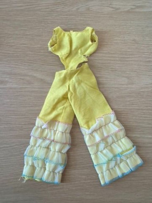 VTG Barbie 1960s Caribbean Cruise Lace romper #1687 yellow jumpsuit TLC