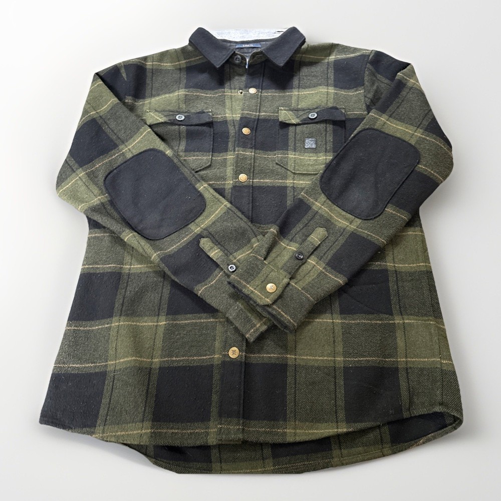 Roark Nordsman Long Sleeve Flannel Army shirt jacket - Men’s Large (Forest) wool