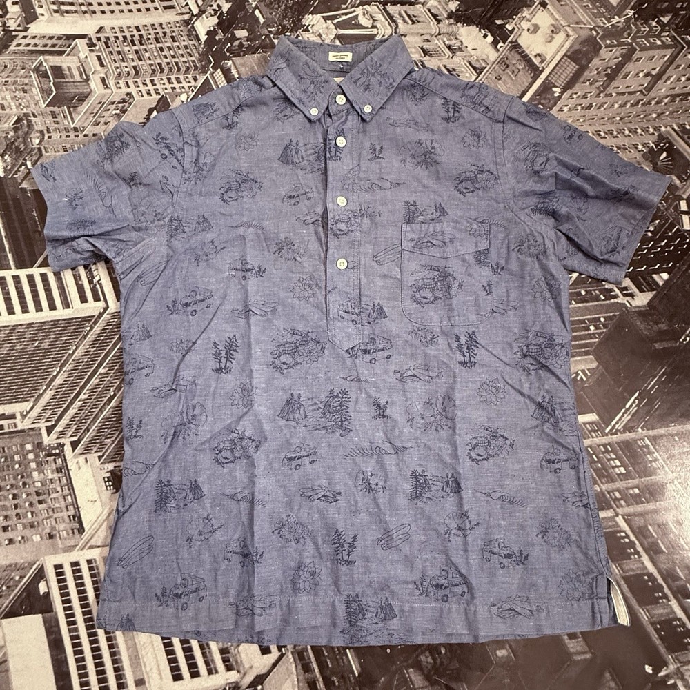 Taylor Stitch | Aloha SS Popover | Ocean Blue  | 36 | MSRP $118 | Summer Vibes