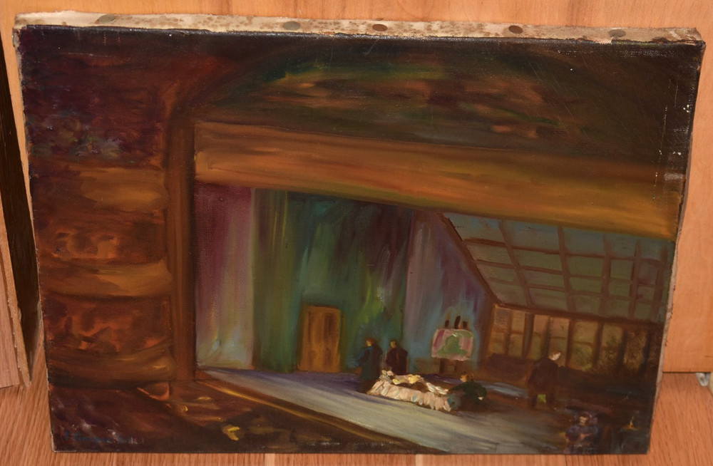 1940s WWII Era British Impressionist Art Studio Painting Ed Cooper Expressionist