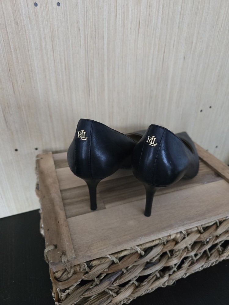 Lauren Ralph Lauren Lanette Black Pointed-Toe Pumps Size 8b
