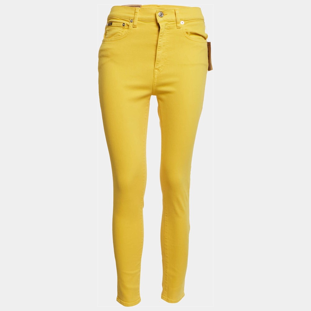 Polo Ralph Lauren Yellow Denim Tompkins Skinny Jeans M Waist 28