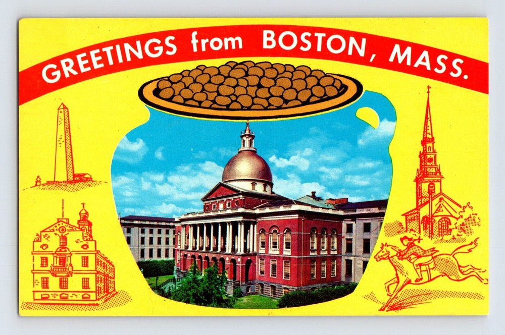 Postcard Massachusetts Boston MA Capitol Beantown 1960s Unposted Chrome