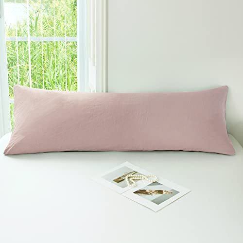 Ultra Soft Pink Mocha Body Pillow Cover 20x54 Washed Microfiber