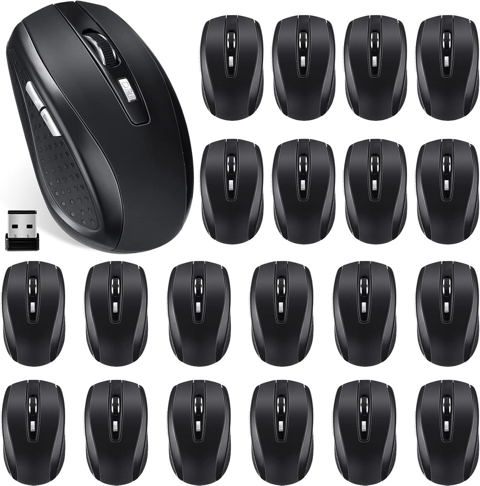 Macarrie 12 Pack Wireless Mouse 1200dpi for Laptop Computer in Black