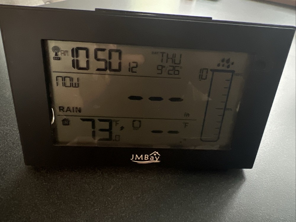 Wireless Digital Rain Gauge with Thermometer, NO Self-Emptying Rain Collector