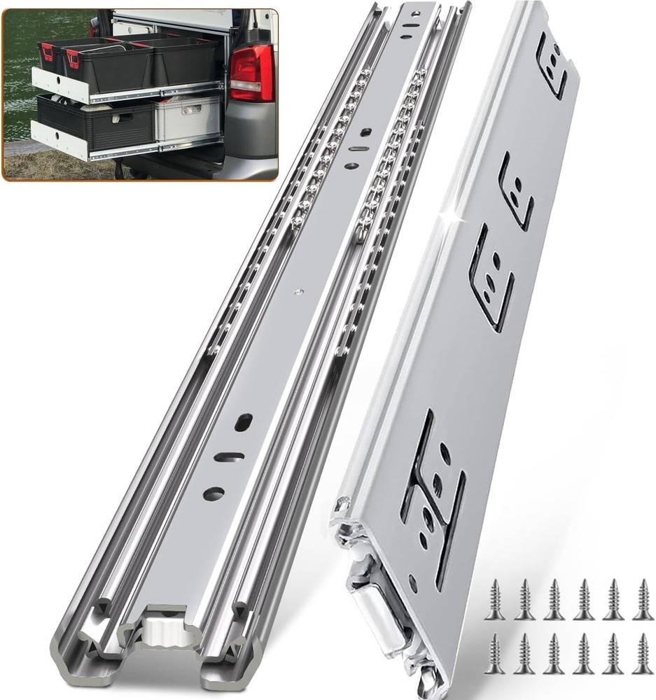 1 Pair Heavy Duty 200 Lbs Drawer Slides 12 Inch Full Extension with M4 Screws