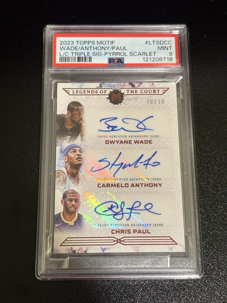 2023 Topps Motif Wade Anthony Paul Legends of the Court Auto /10 - Bookend PSA 9