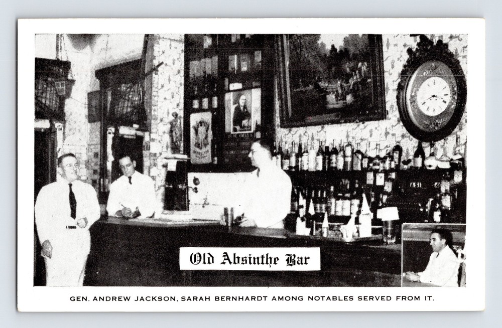Vintage Old Absinthe Bar Postcard 400 Bourbon Street New Orleans-image