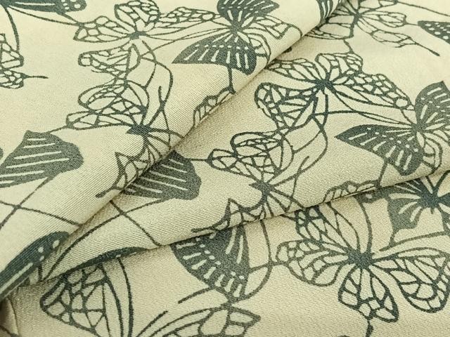 Heiwaya Kimono Fine Pattern Dyed Butterfly, Silk, Used