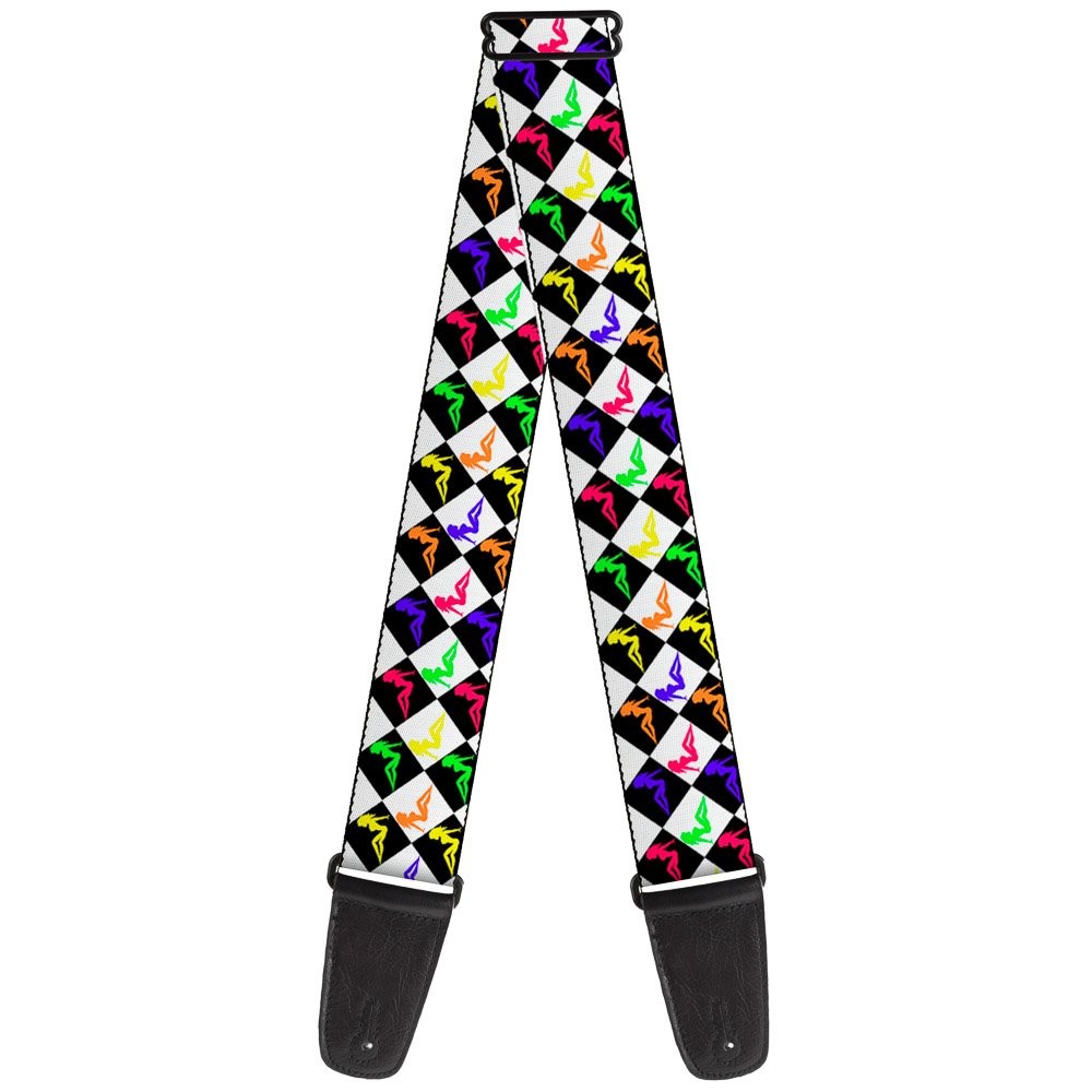 Guitar Strap - Mud Flap Girl Diamonds Black/White/Multi Neon ACC NEWAnother great item from Rarewaves USA | Free delivery!