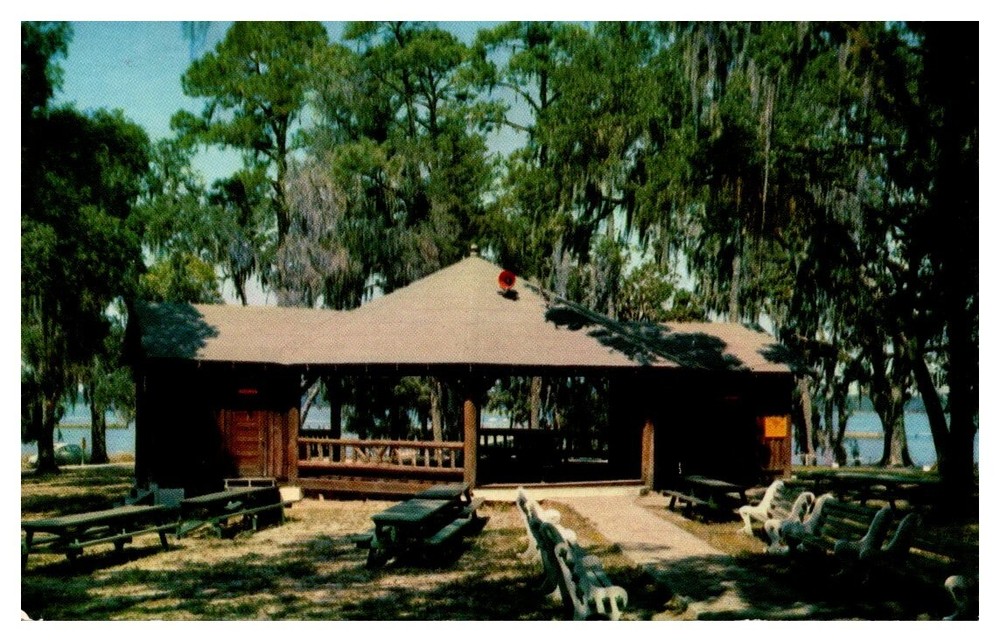 1950s Picnic Area at Keesler Air Force Base Biloxi Mississippi Vintage Postcard