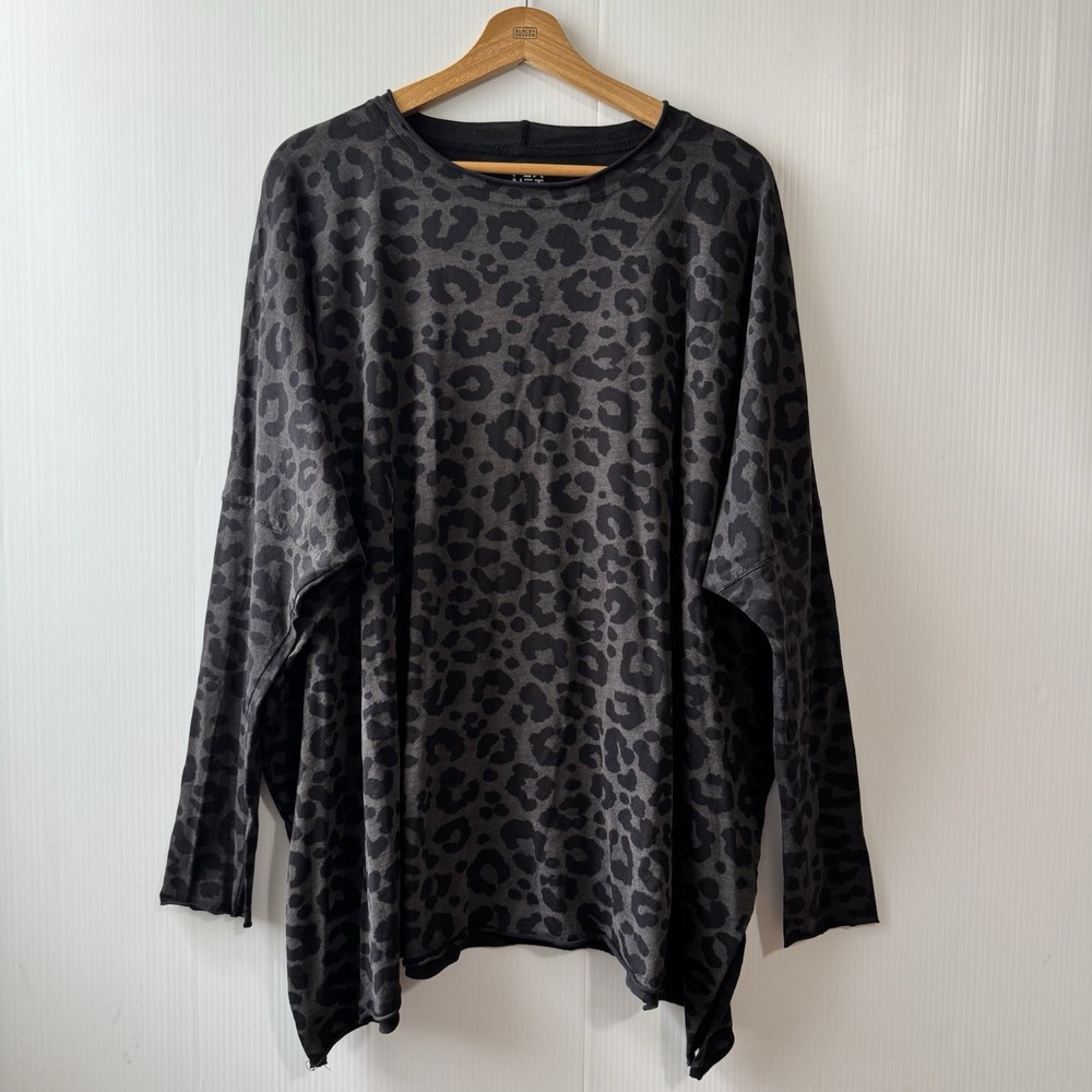 Planet By Laure G Pima Cotton Animal Print Swing Tee One Size Fits All